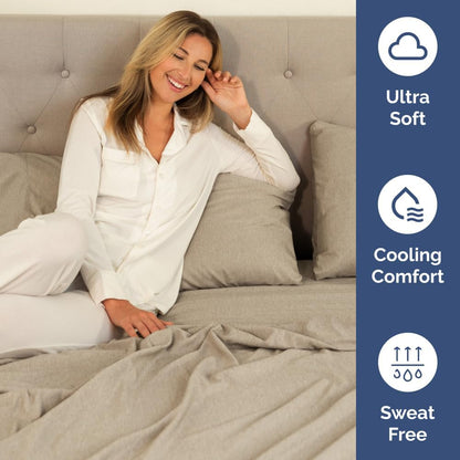 Extra Deep Queen Sheet Set - 6 Piece Breathable & Cooling Sheets - Hotel Luxury Bed Sheets Set - Easy & Secure Fit - Soft, Wrinkle Free & Comfy Sheets Set - White Sheet Set w/Extra Deep Pockets - PuriLite
