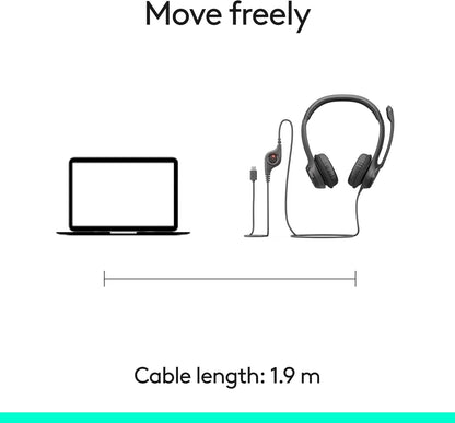 Logitech Zone 301 Wireless Bluetooth Headset with Noise-Canceling Microphone, Compatible with Windows, Mac, Chrome, Linux, iOS, iPadOS, Android – Graphite - PuriLite