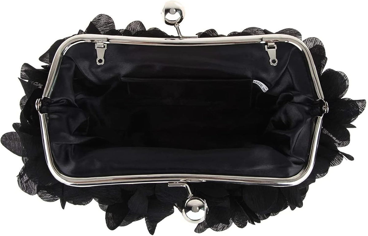 JAMBHALA Clutch Evening Handbags Floral Appliques Small Clutch Purses for Women - PuriLite