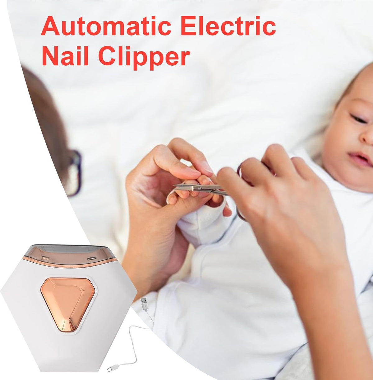 Automatic Nail Trimmer, Rechargeable Toenail Cutter, 2-in-1 Nail Trimmer & Polisher Electric Nail File, Automatic Trimmer with Nail Clip Storage for Adults Caregivers Kids - PuriLite
