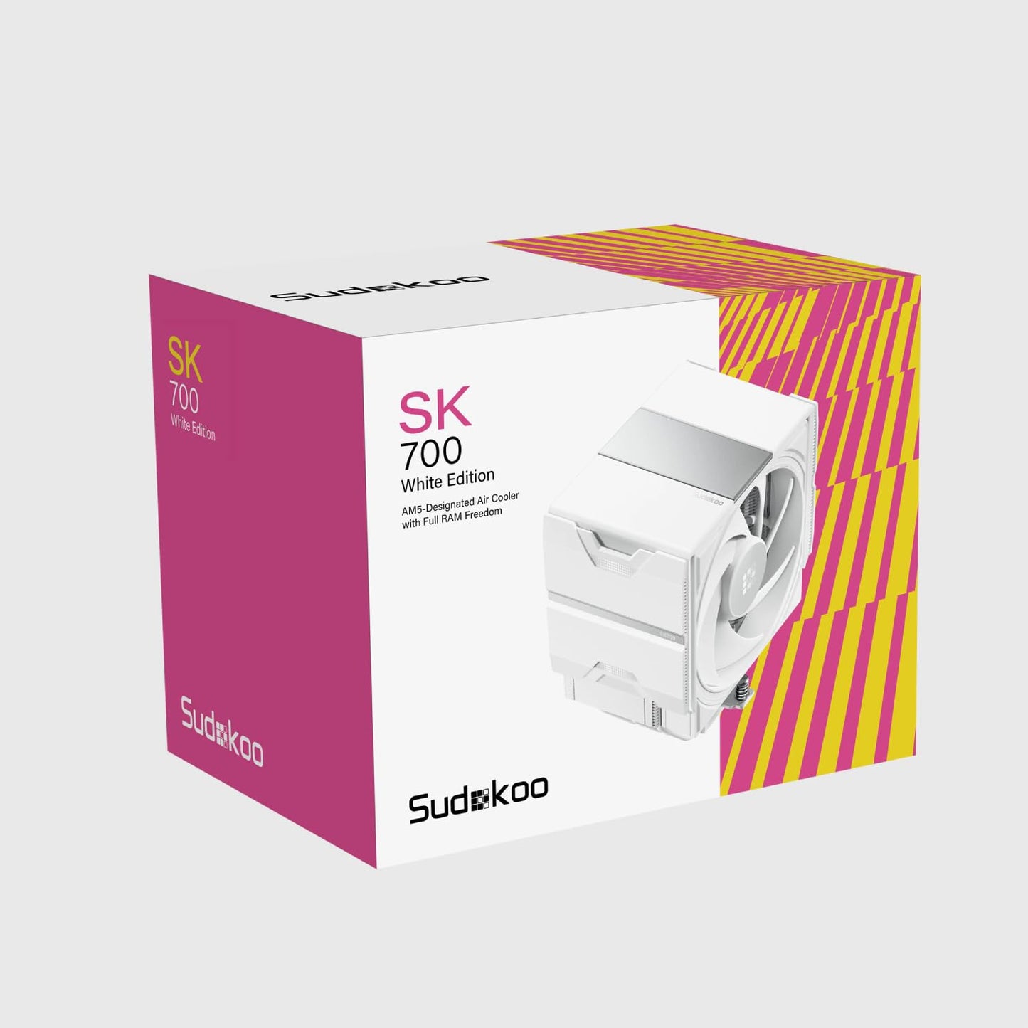 Sudokoo SK700V AM5 CPU Cooler, AM5 Exclusive, Digital Display, 7 Heatpipes CPU Air Cooler, Single Tower, 120mm FDB PWM Fan, Full RAM Freedom, L-Rail Lock Mount, 5 Years Warranty, Black, PC Cooler - PuriLite