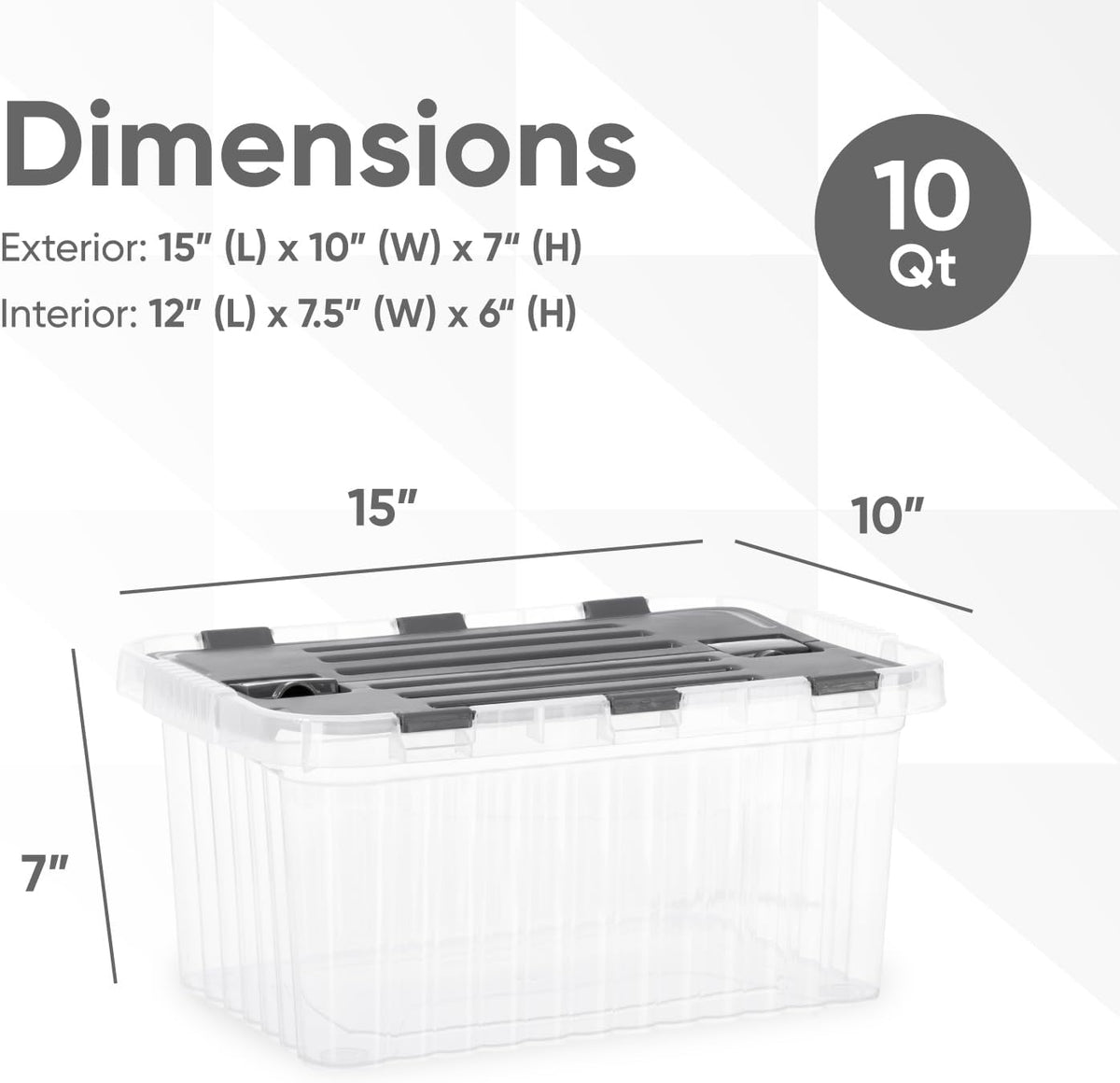 Superio Storage Bins with Lids- 3 Pack, 1.85 Qt Clear Boxes for Organizing, Stackable Plastic Containers- BPA Free, Non-Toxic, Odor Free, Organizer for Home, Office, Dorm - PuriLite