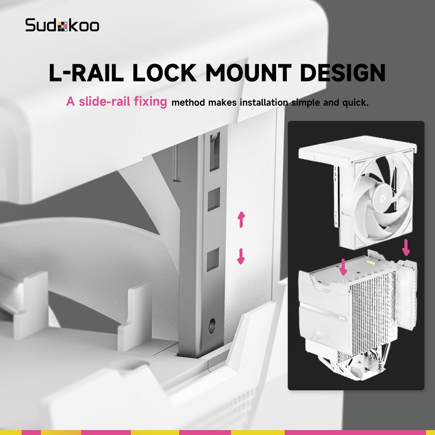 Sudokoo SK700V AM5 CPU Cooler, AM5 Exclusive, Digital Display, 7 Heatpipes CPU Air Cooler, Single Tower, 120mm FDB PWM Fan, Full RAM Freedom, L-Rail Lock Mount, 5 Years Warranty, Black, PC Cooler - PuriLite