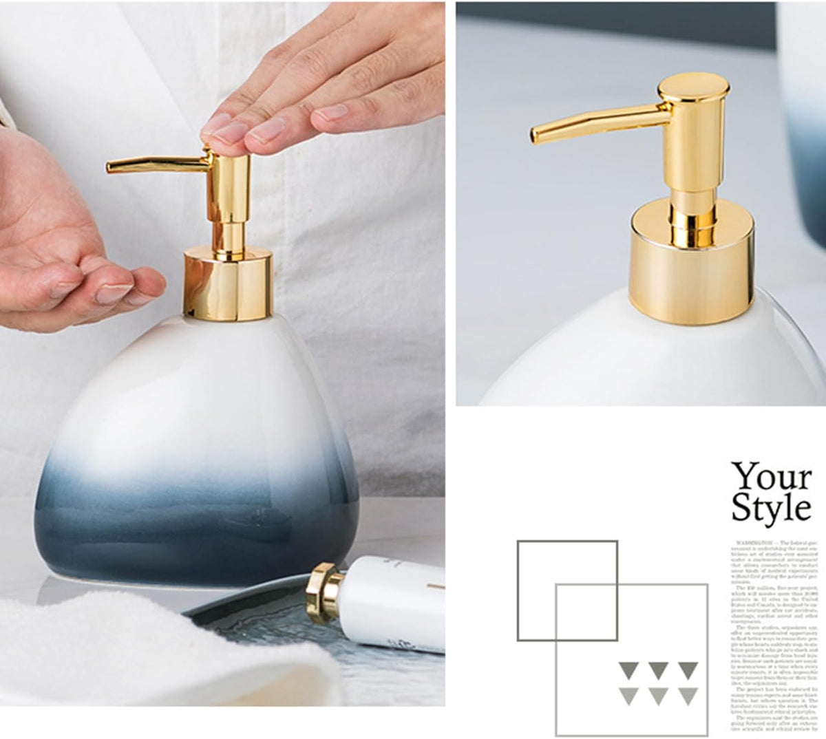 White Bathroom Accessories Set,Modern Countertop Bathroom Decor,Luxury 6 Piece Bathroom Accessory Set,Complete with Soap Dispenser,Toothbrush Holder,Tumbler,Tray - PuriLite