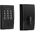 Schlage BE469ZP CAM 622 Connect Smart Deadbolt with Alarm with Camelot Trim in Matte Black, Z-Wave Plus Enabled - PuriLite