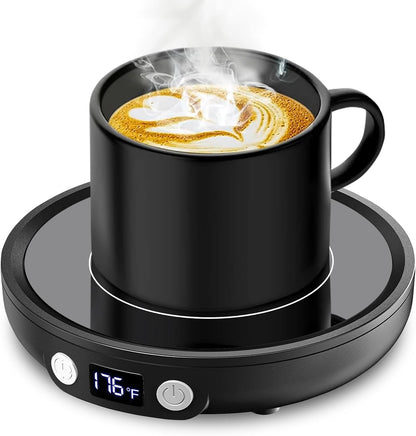 Mug Warmer Coffee Warmer for Desk with 3Temperature Control 130 ℉/150 ℉/176 ℉,2-12Hrs Auto Shut Off,Mug Warmer for Beverage, Coffe Cup Warmer for Home & Office Ideal for Coffee Lovers(Black) - PuriLite