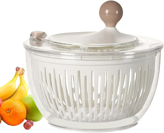 Salad Spinner Small | Lettuce Washer and Spinner 4.5L | Bowl Basket Container Strainer with Non-Slip Base for Vegetable Fruit Cleaning Storage Kitchen Refrigerator - PuriLite