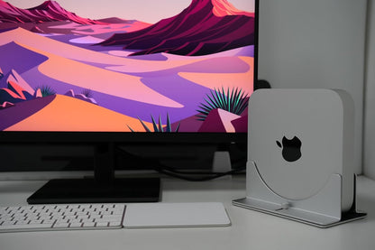Adjustable Aluminum Vertical Stand for Mac Mini & Mini PC – Space-Saving Desktop Holder with Adjustable Slot 10–52mm, Cooling Design - PuriLite