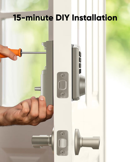 eufy Smart Lock C30, Keyless Entry Door Lock, Built-in WiFi Deadbolt, Smart Lock for Front Door, No Bridge Required, Easy Installation, App Remote Control, Auto Lock, Black - PuriLite