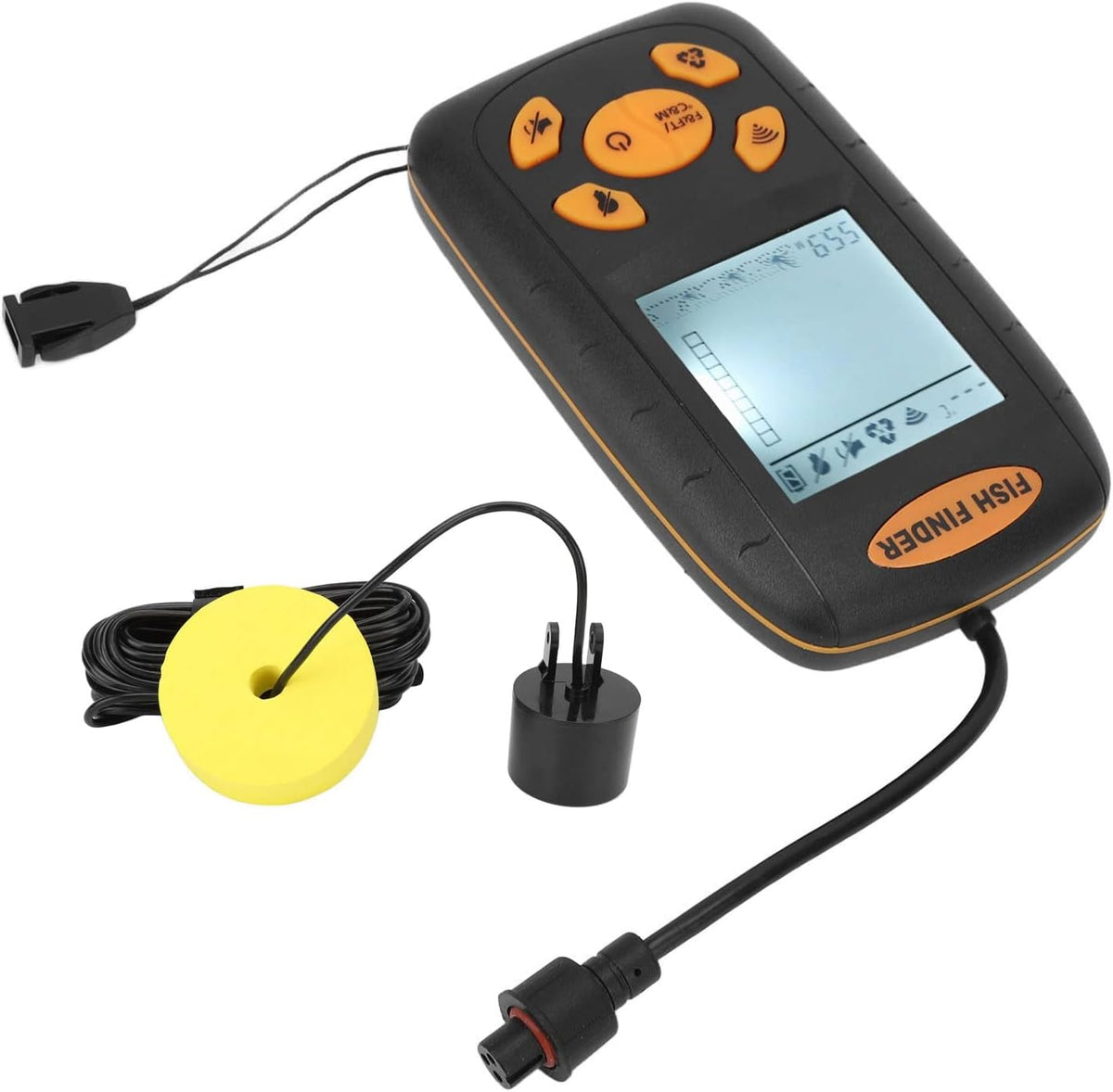 Portable Fish Finder, Handheld LCD Sonar Sensor, Depth Detector for Kayak Boat Lake, Fishfinder with 5 Tier Sensitivity, Ideal for Ice Shore Sea Fishing - PuriLite