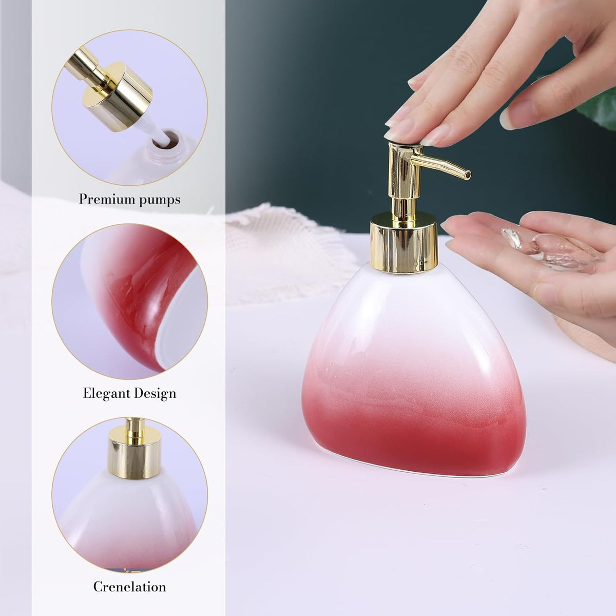 White Bathroom Accessories Set,Modern Countertop Bathroom Decor,Luxury 6 Piece Bathroom Accessory Set,Complete with Soap Dispenser,Toothbrush Holder,Tumbler,Tray - PuriLite