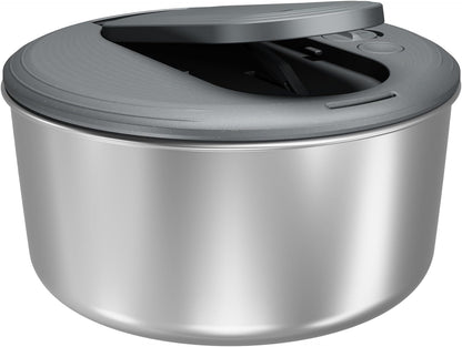 Zyliss Swift Dry Stainless Steel Salad Spinner - Fruit Cleaner & Lettuce Spinner with Push Pump - Non-Slip Bowl - Dishwasher Safe - Small
