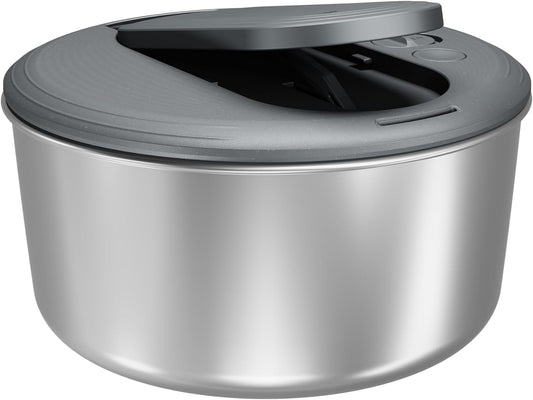 Zyliss Swift Dry Stainless Steel Salad Spinner - Fruit Cleaner & Lettuce Spinner with Push Pump - Non-Slip Bowl - Dishwasher Safe - Small