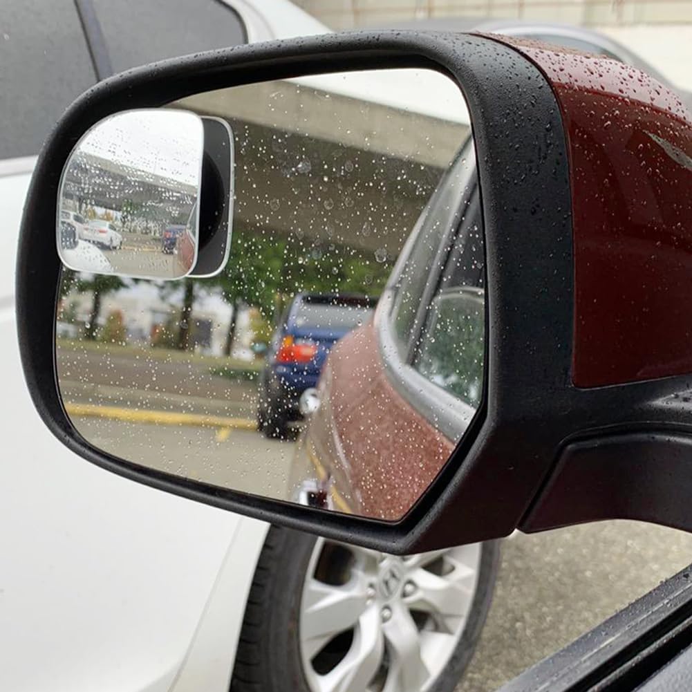 Ampper Blind Spot Mirror, 2" Round HD Glass Frameless Convex Rear View Mirror, Pack of 2 - PuriLite