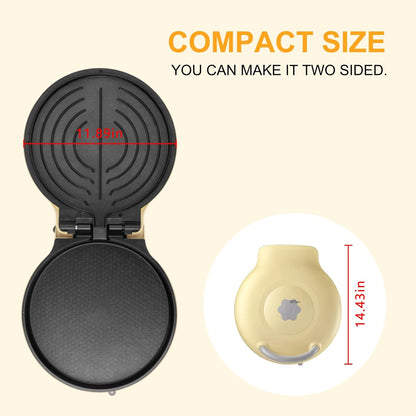 Bear Electric Griddle, 11.8'' Smokeless Indoor Grill with Nonstick Baking Frying Pan, Adjustable Temperature Control, 1500W Electric Skillet for Breakfast Lunch Dinner Snacks, Panini Crepe Pizza Maker - PuriLite
