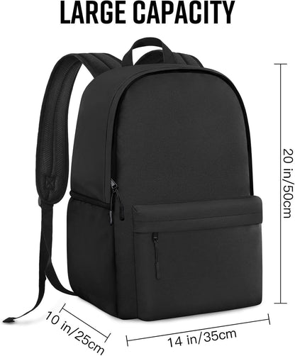 School Backpack Classic Basic Backpack Lightweight Bookbag for College Middle School Travel Work for Girls Boys - PuriLite