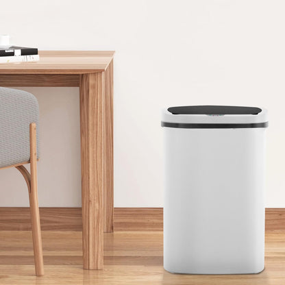 13 Gallon 50 Liter Garbage Can Kitchen Trash Can with Lid Automatic Sensor Touch Free Stainless Steel Waste Bin for Bathroom Bedroom Home Office,Black - PuriLite