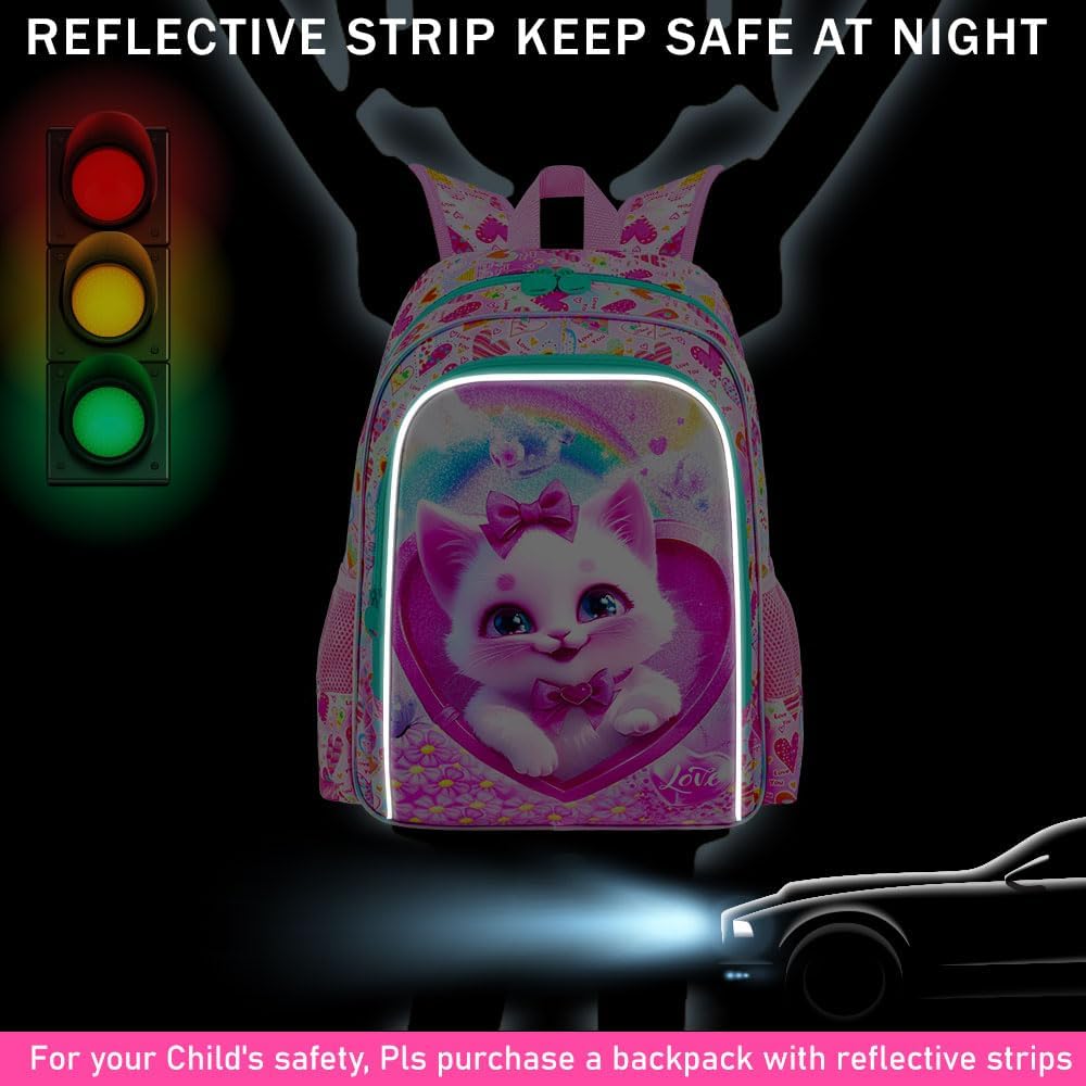 3pcs Backpack for Boys and Girls, 16” Kids Kindergarten Bookbag with Lunch Box, Cute Elementary Backpacks for Boy Girl - PuriLite