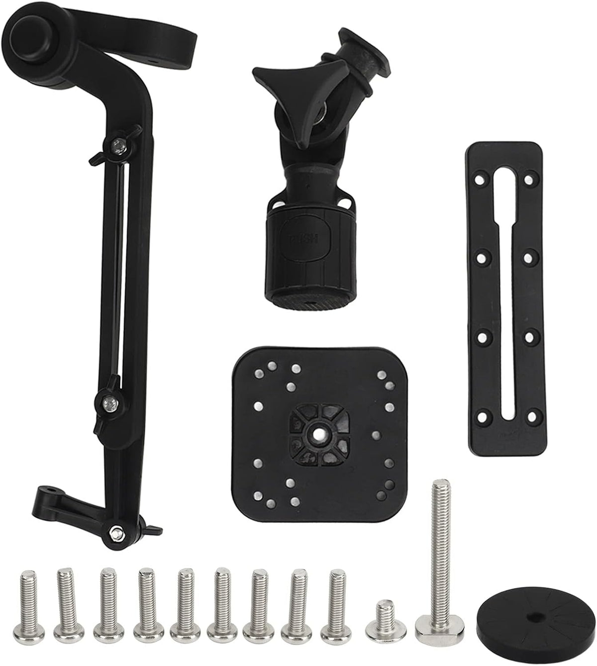 Fish Finder Mount, 1.5 Ball Base Electronics Fish Finder Mount Mounting Plate Bracket Base, Transducer Mounting Arm, Universal Mounting Plate for Kayak Fish Finder Installation - PuriLite