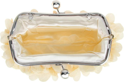 JAMBHALA Clutch Evening Handbags Floral Appliques Small Clutch Purses for Women - PuriLite