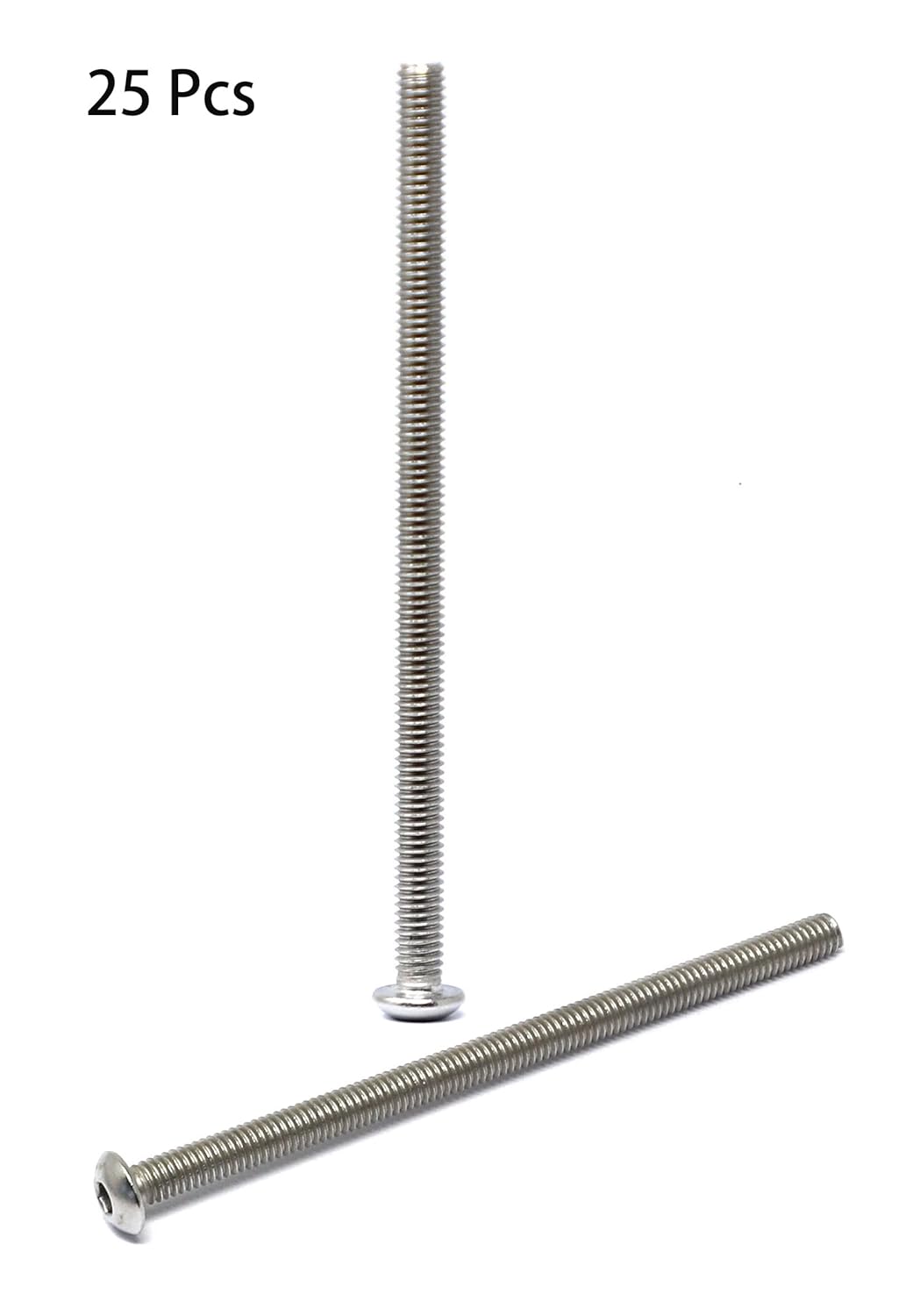 iexcell 50 Pcs M6 x 20mm Thread Pitch 1 mm Stainless Steel 304 Hex Socket Button Head Cap Screws Bolts Kit - PuriLite