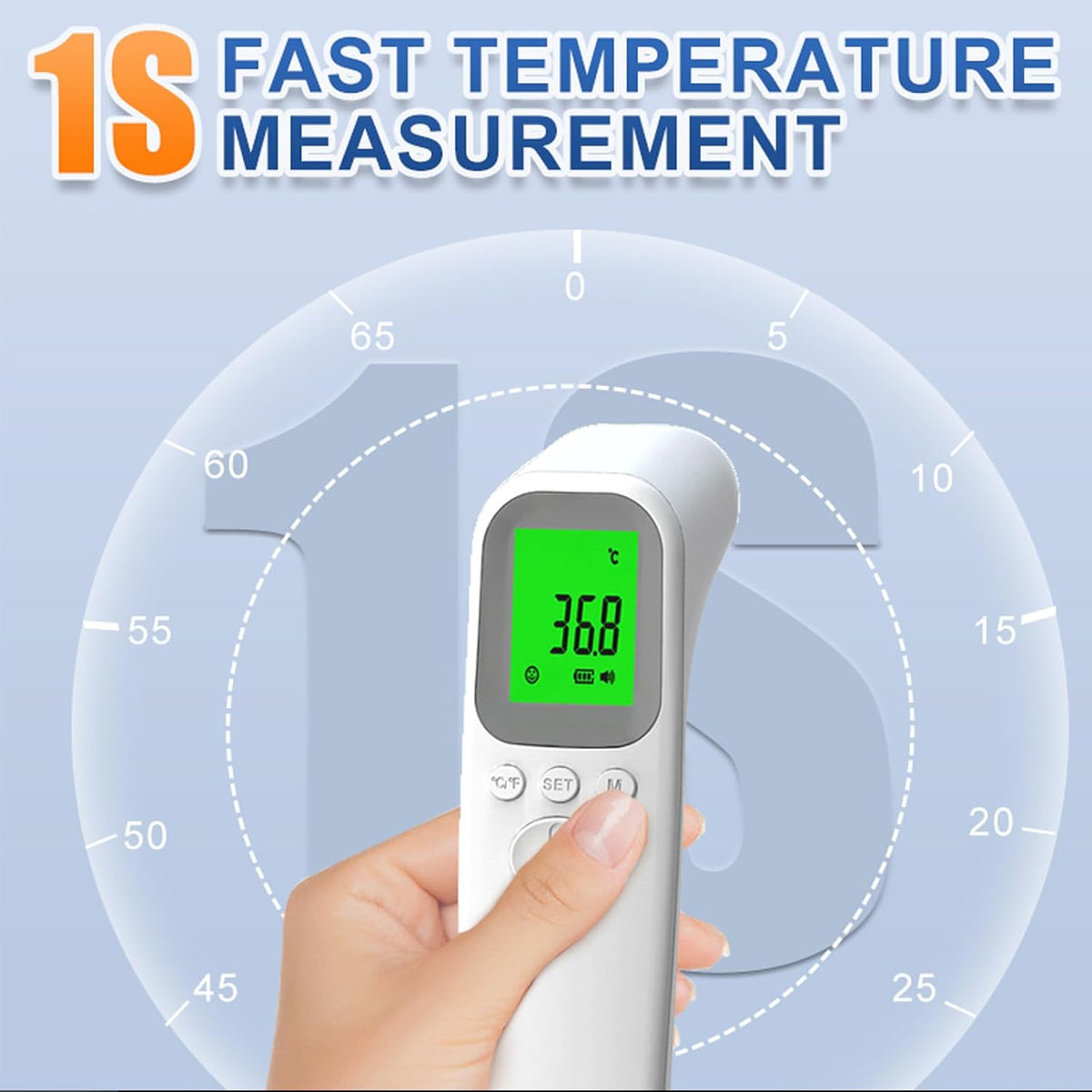 Digital Infrared Thermometer for Adults & Kids with Fever Alarm, 2 x 32 Memory Function, Fast & Accurate Temperature Reading, Reliable Baby Thermometer for Home Use - PuriLite