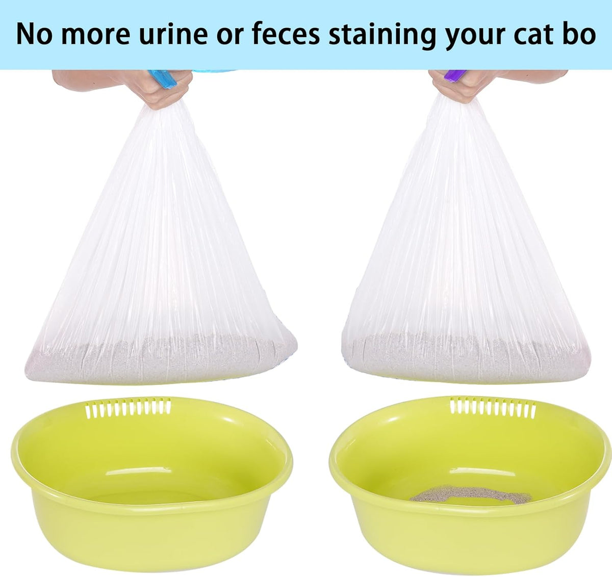 Yymobt Cat Litter Box Liners Waste Bags for Self-Cleaning Drawstring Waterproof Easy Cleanup Automatic Litter 20 Count - PuriLite