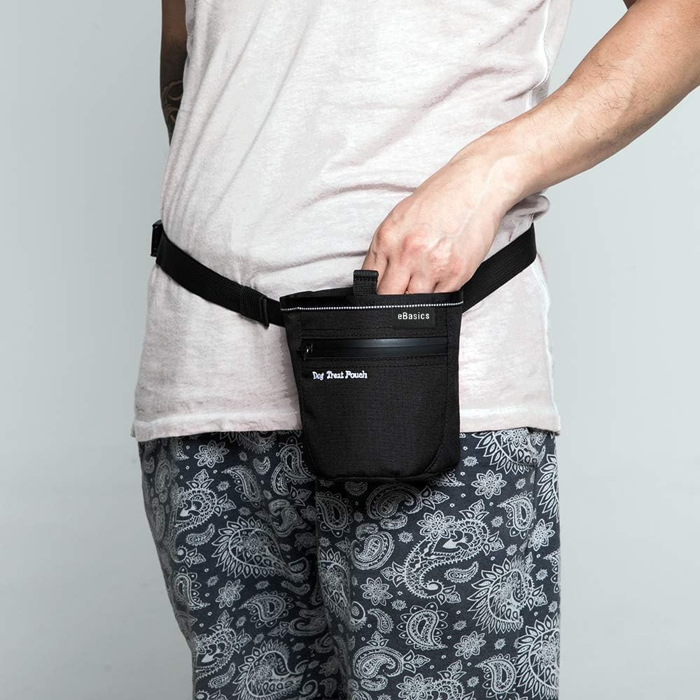 eBasics Dog Treat Pouch for Training Doggie Puppy Snack Reward Pouch Bait Bag Pet Treat Carrier Holder with Clip Waist Belt Magnetic Opening - PuriLite