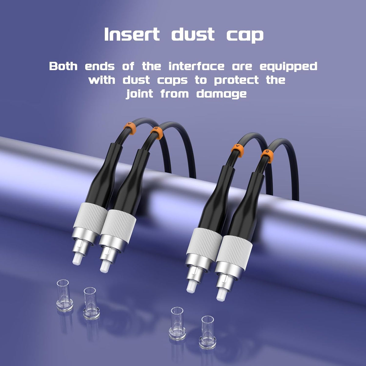 Buacoz 200 Meters LC to LC UPC Outdoor Armored Fiber Patch Cable, 9/125um Single Mode Duplex Fiber Optic Internet Cables, Jumper Optical Patch Cord, (200M/656ft), TPU Black - PuriLite