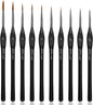 Detail Paint Brushes Set 10pcs Miniature Brushes for Fine Detailing & Art Painting - Acrylic, Watercolor,Oil,Models - PuriLite