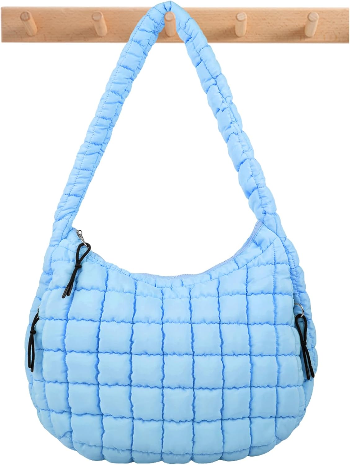 Quilted Puffer Tote Bag Large Crossbody Shoulder Bag with Zipper, Nylon Hobo Oversized Handbag - PuriLite