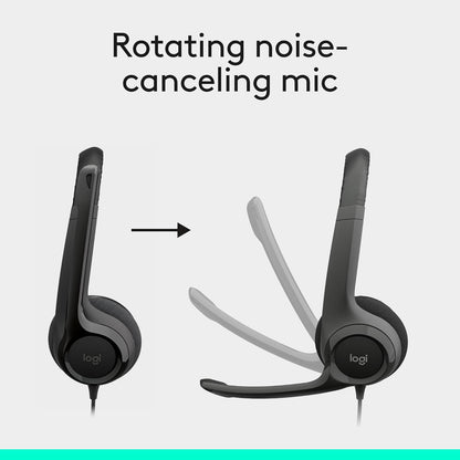 Logitech Zone 301 Wireless Bluetooth Headset with Noise-Canceling Microphone, Compatible with Windows, Mac, Chrome, Linux, iOS, iPadOS, Android – Graphite - PuriLite