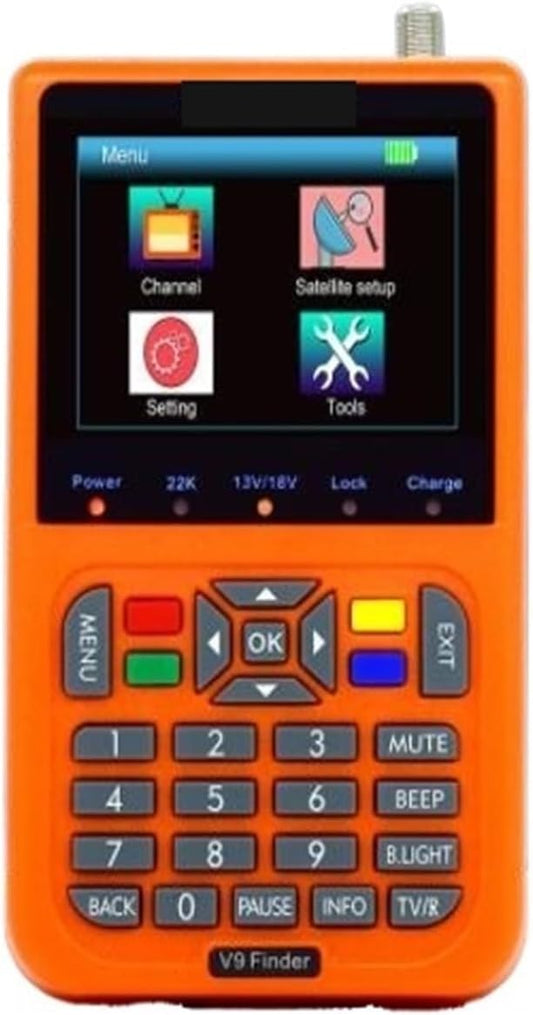 V9 Finder Supports H.265 Satellite Finder LCD Digital Satellite Signal Finder Meter Satfinder Vs Satlink Ws 6933(Yellow) - PuriLite
