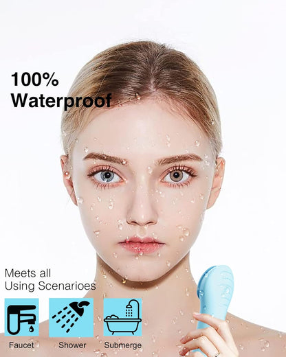 Några Coola Facial Cleansing Brush, Waterproof Electric Face Cleansing Brush Device for Deep Cleaning|Gentle Exfoliating|Massaging,Rechargeable Silicone Skin Wash Machine with Magnet Charger - PuriLite