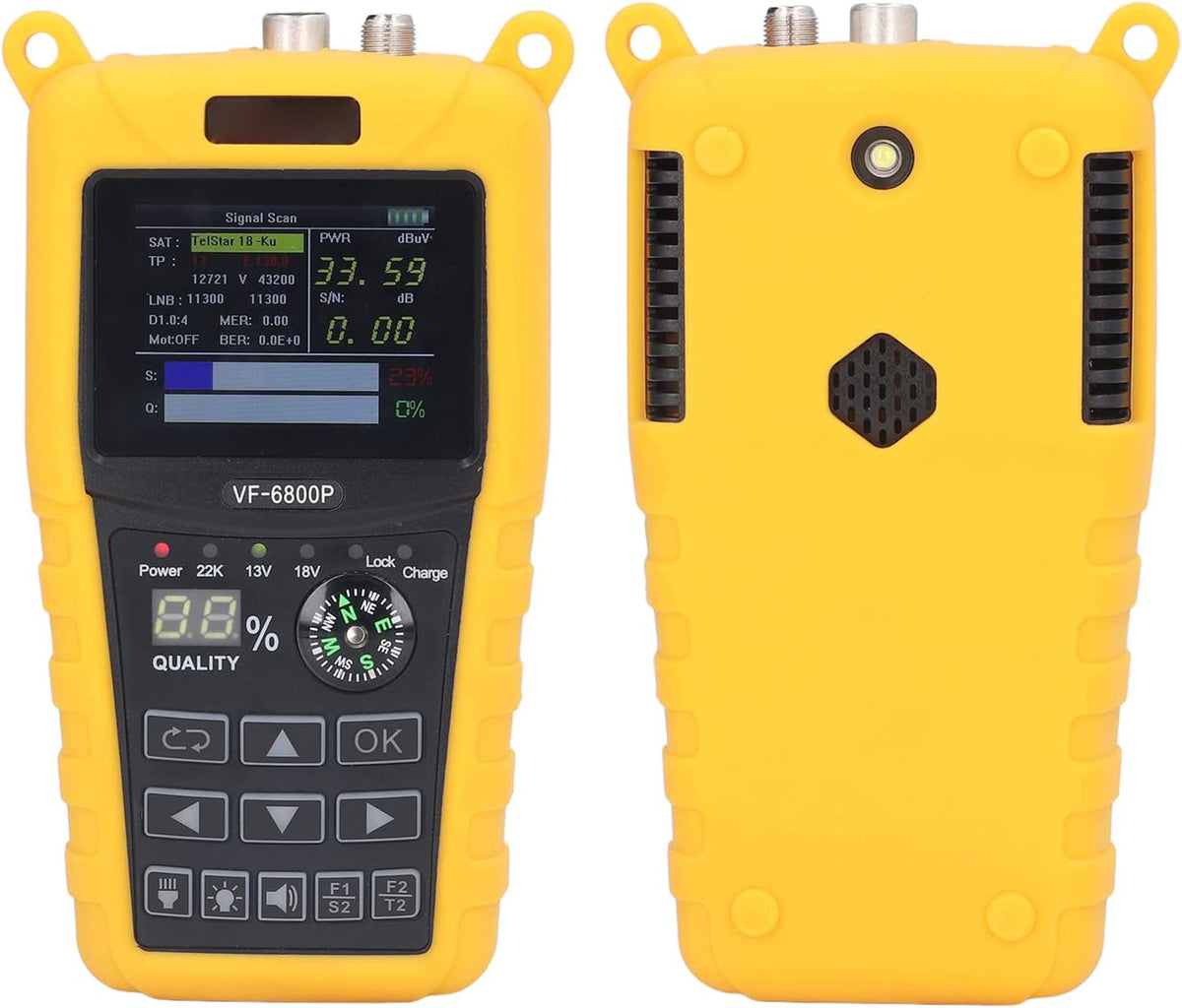 Satellite Finder, Portable Satellite Finder 2.4inch TFT LCD Professional HD Digital Satellite Finder Meter for Testing Strength, SNR, MER and More (US Plug) - PuriLite