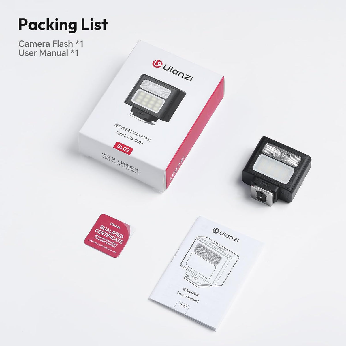 ULANZI Mini Camera Flash SL01 Speedlite Digital Camera Speedlight with Hot Shoe, Compatible with Sony/Canon/Fuji/Nikon/Panasonic/Olympus/Pentax - PuriLite