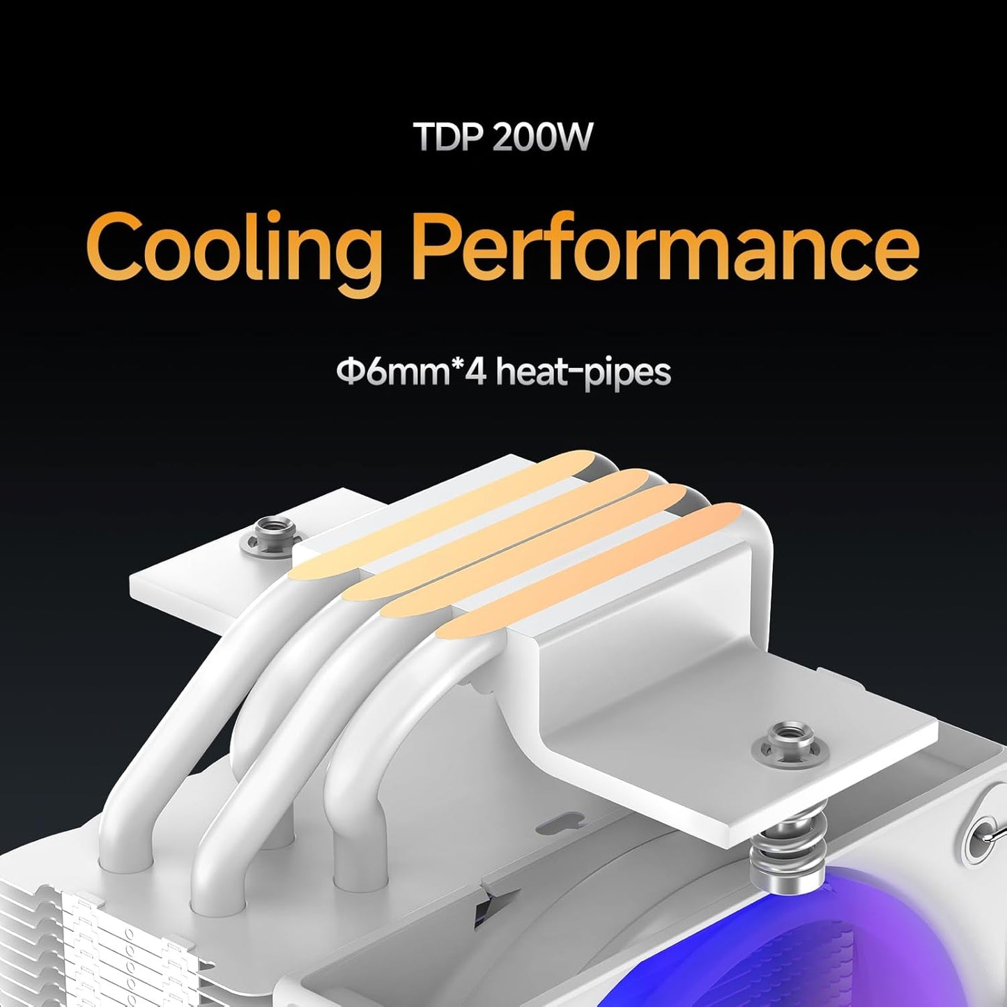 Gamma A40 ARGB BK CPU Cooler,100mm PWM Fan,133mm Height Single Tower Computer Compact CPU Air Cooler,4 Copper Direct Contact Heat Pipes,for Intel LGA 115X/1200/1700/1851 &AMD AM4/AM5 - PuriLite