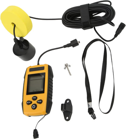 Fafeicy Sonar Fish Finder, Fish Detector, Wired Depth Finder with HD LCD Display, for Boat Fishing Kayak Saltwater - PuriLite