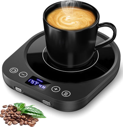 Mug Warmer Coffee Cup Warmer for Desk, New Upgrade Gravity-Induction Beverage Warme with 9 Temperature Settings and 1-9H Timer Smart Candle Cup Warmer for Home & Office (Black - PuriLite