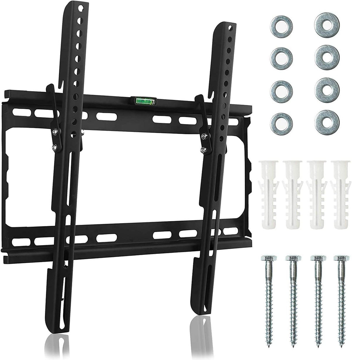 Suptek Tilt TV Wall Mount Bracket for Most 26-60 inch LED, LCD and Plasma TV, Mount with Max 400x400mm VESA and 99lbs Loading Capacity, Fits Studs 16" Apart, Low Profile with Bubble Level - PuriLite