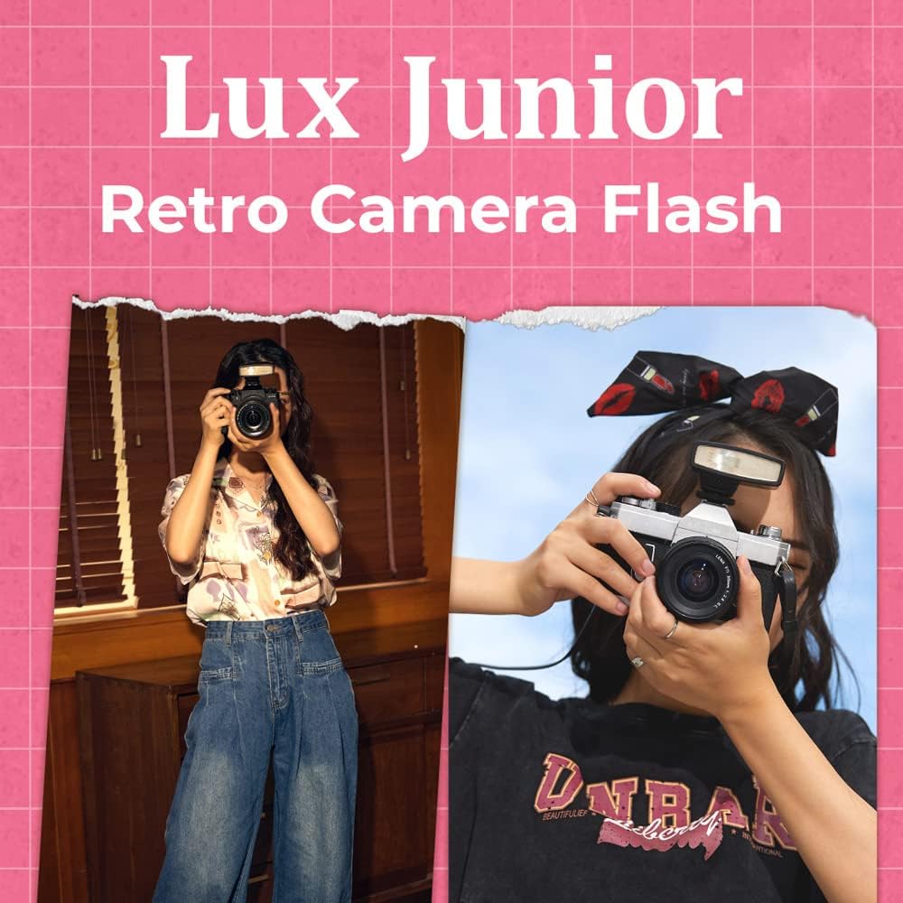 Godox Lux Junior Retro Camera Flash Speedlight GN12 6000K Color Temperature 28mm Focal Length Replacement Compatible for Canon Nikon Sony Fuji Olympus Cameras - PuriLite