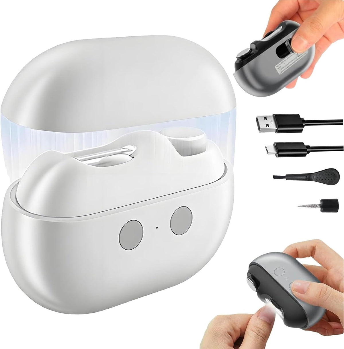 Yosody Nail Clipper, Easy Clip Electric Nail Clippers, Smart Nail Clippers, With Led Light, Nail Scraps Storage And Polishing - PuriLite