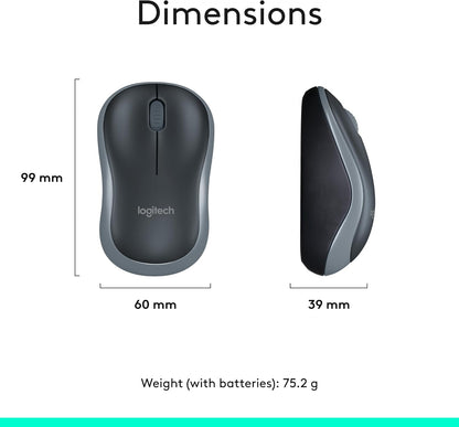 Logitech MK295 Wireless Mouse & Keyboard Combo with SilentTouch Technology, Full Numpad, Advanced Optical Tracking, Lag-Free Wireless, 90% Less Noise - Graphite - PuriLite
