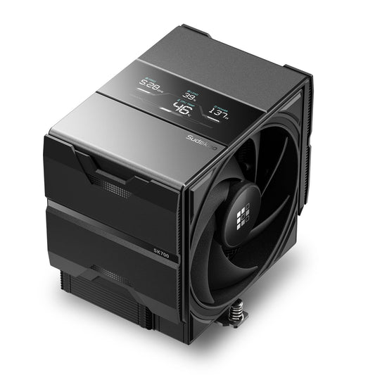 Sudokoo SK700V AM5 CPU Cooler, AM5 Exclusive, Digital Display, 7 Heatpipes CPU Air Cooler, Single Tower, 120mm FDB PWM Fan, Full RAM Freedom, L-Rail Lock Mount, 5 Years Warranty, Black, PC Cooler - PuriLite