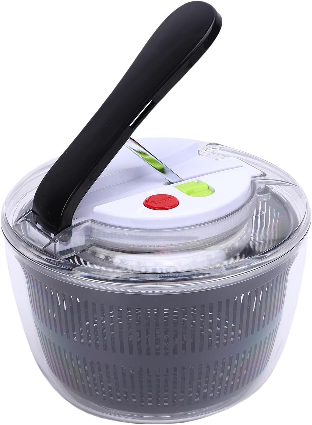 SENECESLI Salad Spinner, Easy Press Vegetable Dryer PP for Lettuce (Black) - PuriLite