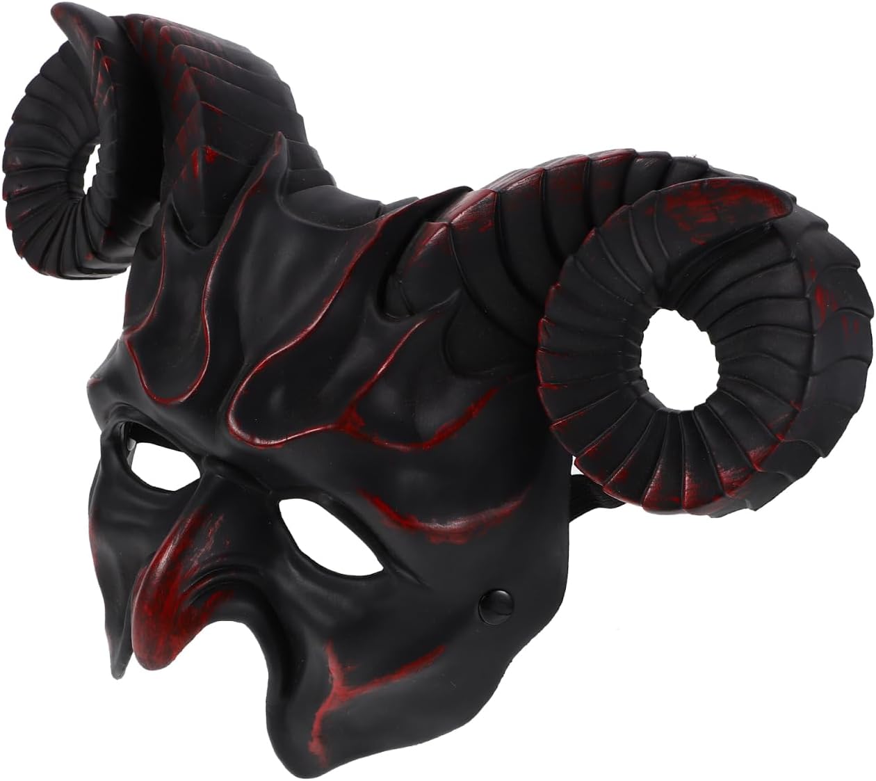 Alipis Devil Goat Skull Mask Ox Ram Horns Animal Half Face Halloween Masquerade Mask Sheep Novel Mask Scary Mask - PuriLite