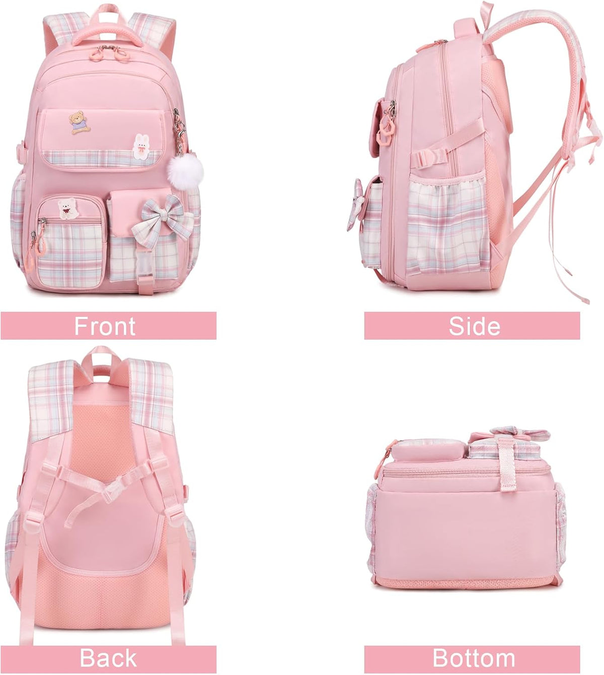 ACESAK Girls Backpack - 3PCS Backpack for Girls Cute School Backpacks for Girls Kindergarten - PuriLite