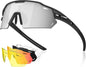X-TIGER Polarized Cycling Glasses with 5 Interchangeable Lenses,MTB Biking Baseball Running Sports Sunglasses for Men Women - PuriLite