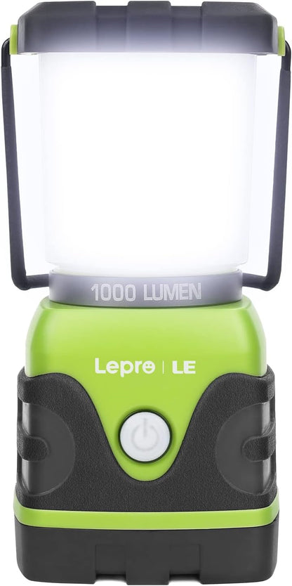 Lepro 1000LM LED Camping Lantern, 200H+ Long Runtime, Battery Powered Camping Light, 4 Modes Dimmable Tent Light, Emergency Lights for Power Outages, Hurricane, Hiking and Survival Kit