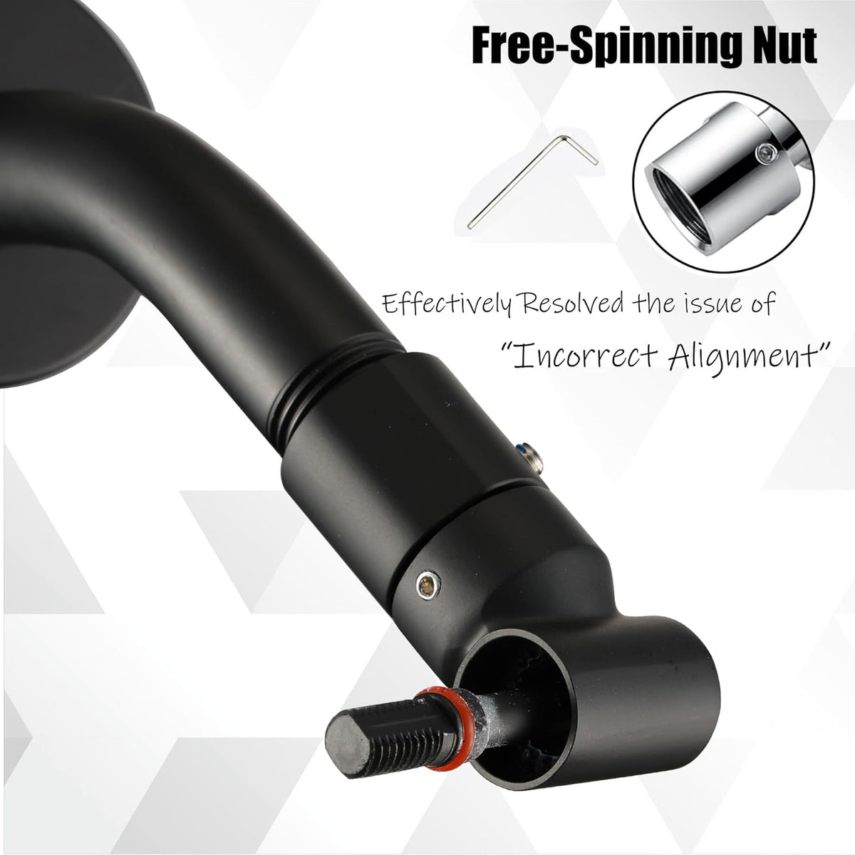 Shower Head Extension Arm, 6 Inch Adjustable Shower Arm Extender for Handheld/Fixed/Rain Shower Head, All Metal Showerhead Arm with G1/2 Universal Connector, Easy Installation, Brushed Nickel - PuriLite